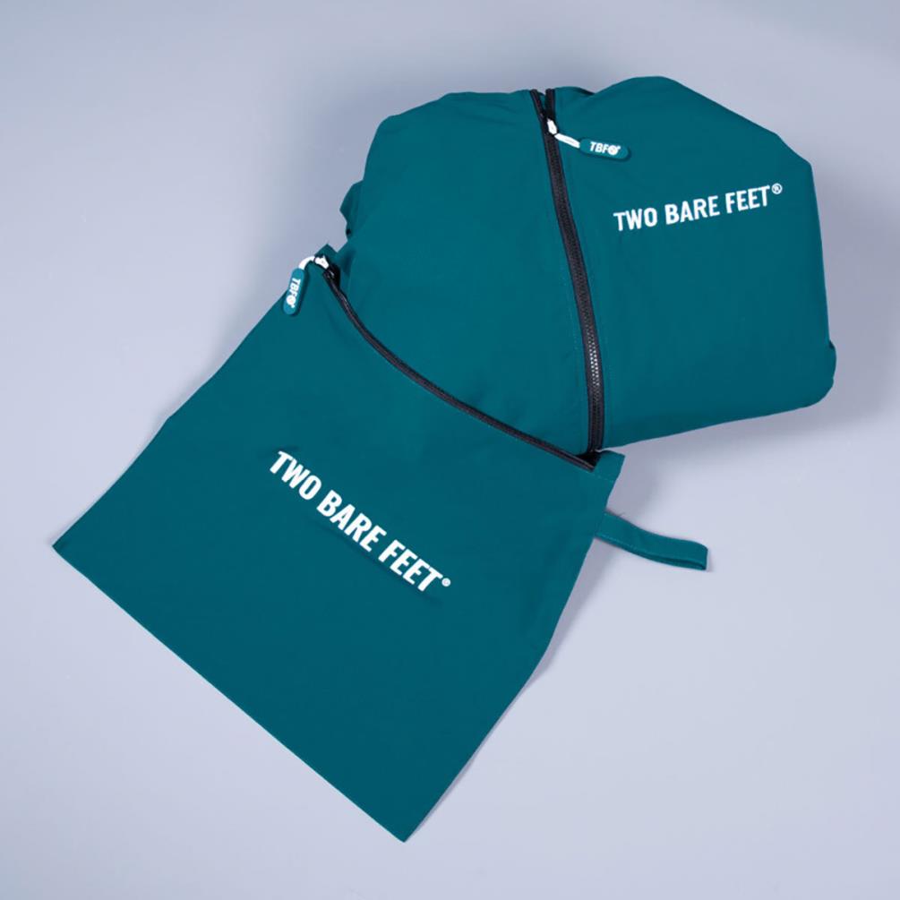 Two Bare Feet Kids Weatherproof Packable Changing Robe & Travel Bag - Sea Green / Grey Extra Image 4
